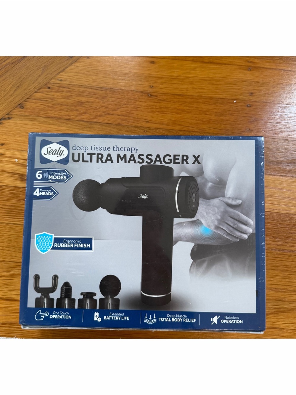 Sealy Ultra Body Massager X 4 Heads Deep Tissue Massage Gun